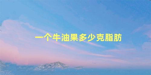 一个牛油果多少克脂肪