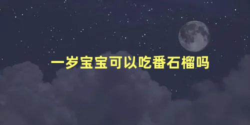 一岁宝宝可以吃番石榴吗