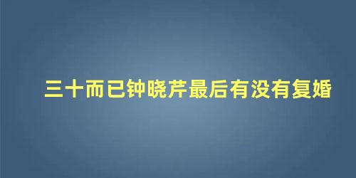 三十而已钟晓芹最后有没有复婚