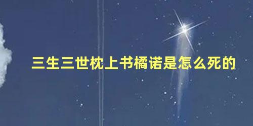 三生三世枕上书橘诺是怎么死的