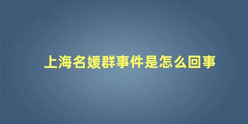 上海名媛群事件是怎么回事