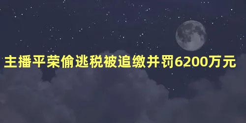 主播平荣偷逃税被追缴并罚6200万元