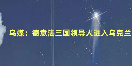 乌媒：德意法三国领导人进入乌克兰
