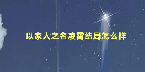 以家人之名凌霄结局怎么样