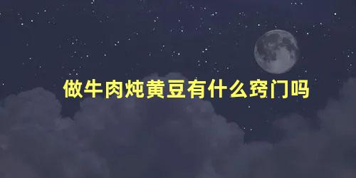 做牛肉炖黄豆有什么窍门吗