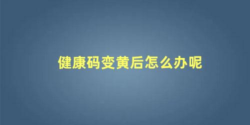 健康码变黄后怎么办呢