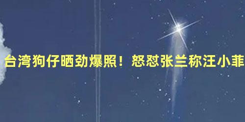台湾狗仔晒劲爆照！怒怼张兰称汪小菲婚内出轨多人