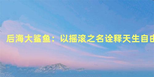 后海大鲨鱼：以摇滚之名诠释天生自由