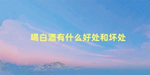 喝白酒有什么好处和坏处