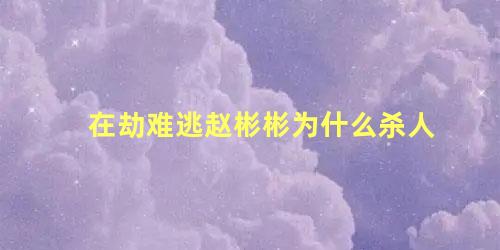 在劫难逃赵彬彬为什么杀人