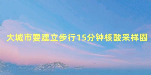 大城市要建立步行15分钟核酸采样圈