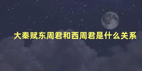 大秦赋东周君和西周君是什么关系