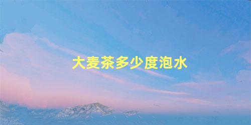 大麦茶多少度泡水