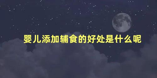 婴儿添加辅食的好处是什么呢