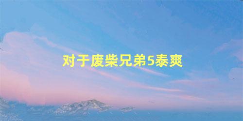 对于废柴兄弟5泰爽