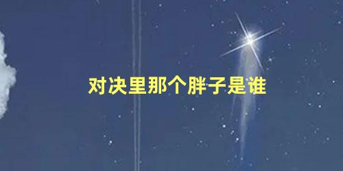 对决里那个胖子是谁