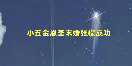 小五金恩圣求婚张檬成功