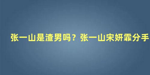 张一山是渣男吗？张一山宋妍霏分手