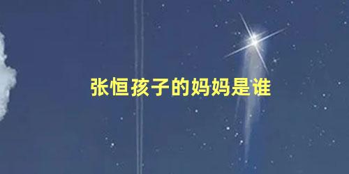 张恒孩子的妈妈是谁