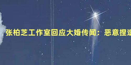 张柏芝工作室回应大婚传闻：恶意捏造