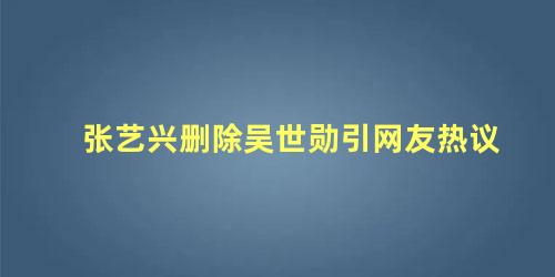 张艺兴删除吴世勋引网友热议