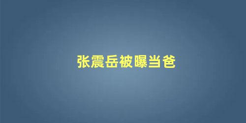 张震岳被曝当爸
