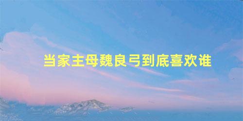 当家主母魏良弓到底喜欢谁