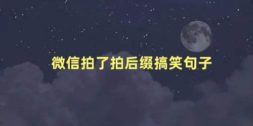 微信拍了拍后缀搞笑句子