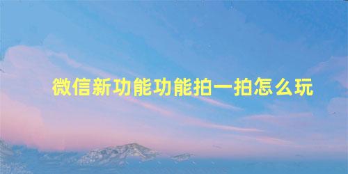 微信新功能功能拍一拍怎么玩