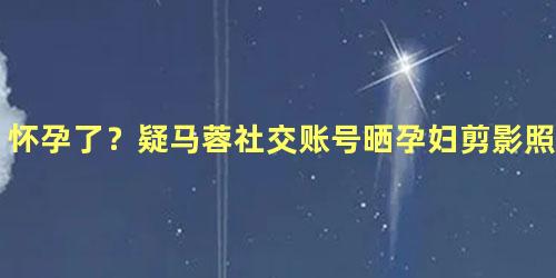怀孕了？疑马蓉社交账号晒孕妇剪影照：迎接新生命
