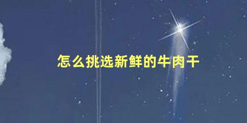 怎么挑选新鲜的牛肉干