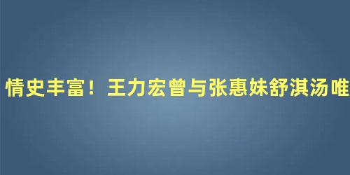 情史丰富！王力宏曾与张惠妹舒淇汤唯李玟等传绯闻