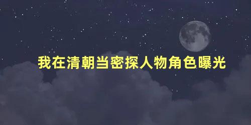 我在清朝当密探人物角色曝光