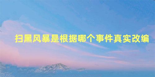 扫黑风暴是根据哪个事件真实改编