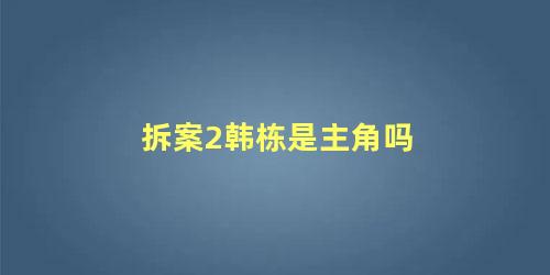 拆案2韩栋是主角吗