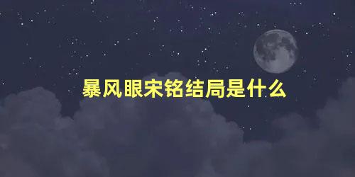 暴风眼宋铭结局是什么