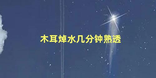 木耳焯水几分钟熟透