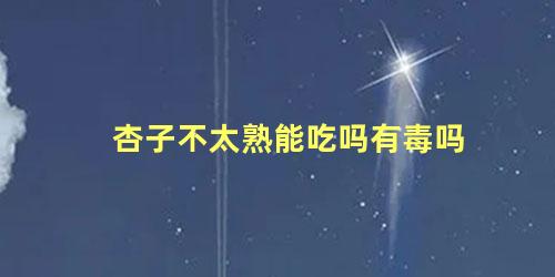 杏子不太熟能吃吗有毒吗