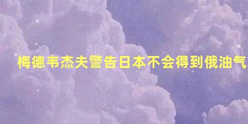 梅德韦杰夫警告日本不会得到俄油气