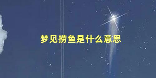 梦见捞鱼是什么意思