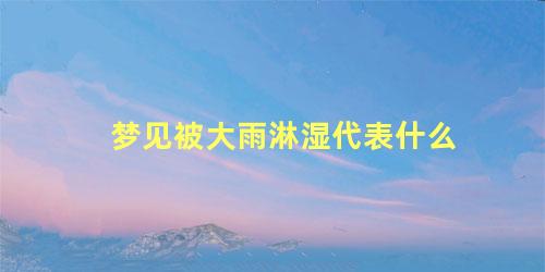 梦见被大雨淋湿代表什么