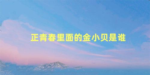 正青春里面的金小贝是谁