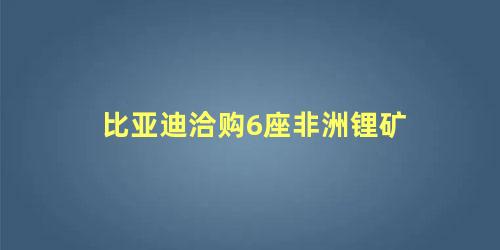 比亚迪洽购6座非洲锂矿