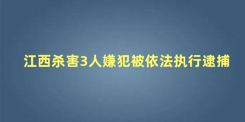 江西杀害3人嫌犯被依法执行逮捕