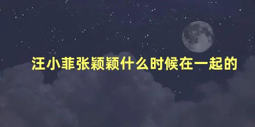 汪小菲张颖颖什么时候在一起的