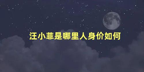 汪小菲是哪里人身价如何