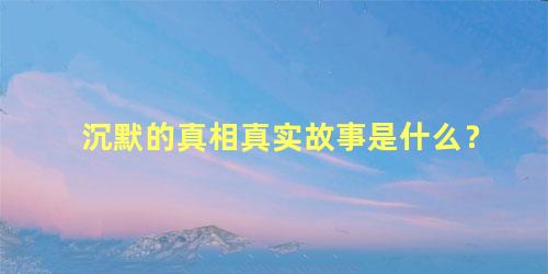 沉默的真相真实故事是什么？