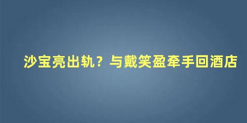 沙宝亮出轨？与戴笑盈牵手回酒店
