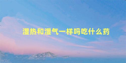 湿热和湿气一样吗吃什么药