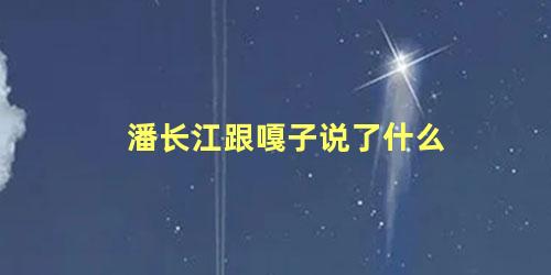 潘长江跟嘎子说了什么